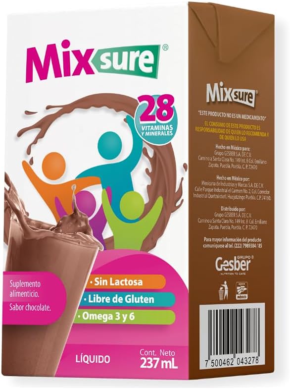Mixsure Suplemento Alimenticio Líquido Sabor Chocolate 237ml